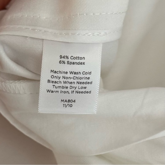 NWT Talbots White Classic Side Zip Pants Cotton Stretch Office Casual Size 12 - Picture 7 of 10